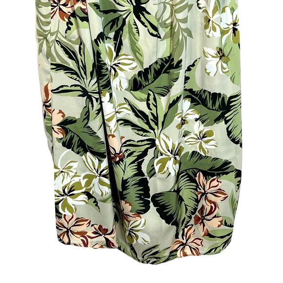 Linea Donatella Green Tropical Print Sleeveless Straps Maxi Slip Dress Size L - Picture 3 of 8
